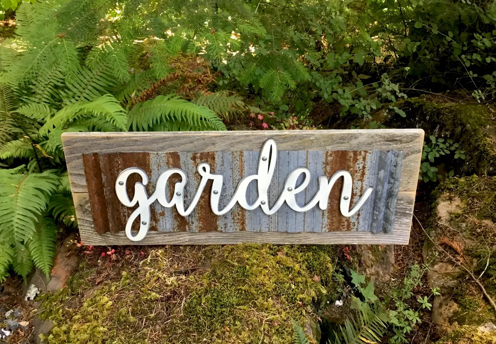 Rustic Wooden Garden Sign